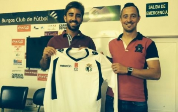 Antón de Vicente con el secretario técnico del Burgos CF, David González. Foto. Burgos CF.